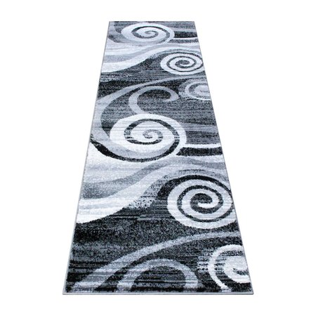 Flash Furniture Gray 2' x 7' Modern Swirl Pattern Area Rug OKR-RG1103-27-GY-GG